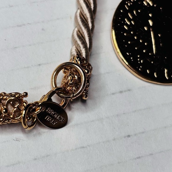 BELLEZZA Bronze Coin Charm Cluster Pendant Long Rope Necklace - Picture 6 of 7